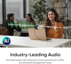 Insta360 Link 2 Tripod Bundle - PTZ 4K Webcam for PC/Mac, 1/2" Sensor, AI Tracking, HDR, AI Noise-Canceling Mic, Gesture Control for Streaming, Video Calls, Gaming, Works with Zoom, Teams, Twitch