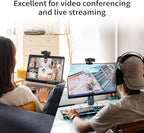 j5create 4K Wide Angle Webcam with Microphone/Privacy Cover for Video Conferencing, Streaming, Recording and Online Teaching, Supports Zoom, Skype, Teams, OBS and More (JVU430)