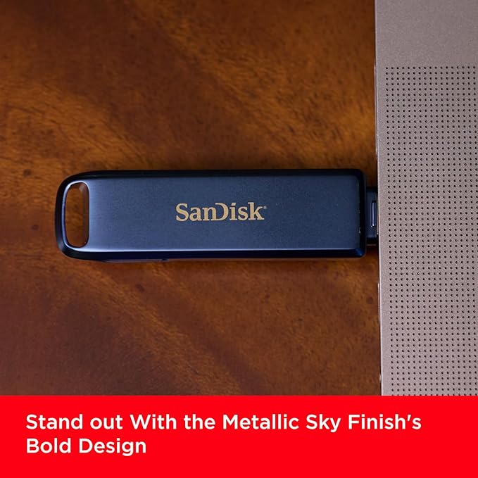 SanDisk 256GB Phone Drive for iPhone - Works with iPhone 15 and Newer (USB-C Connector) and iPhone 14 and Older (Lightning Connector), Metallic Sky - SDIXD0N-256G-GN6NE