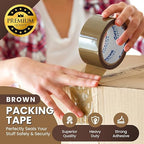 36 Rolls [Upgraded] 2" Brown Premium Packing Tape, 110 Yards, 2.2 mil, Heavy Duty Packaging Tape for Shipping, Moving, Sealing - Stronger & Thicker