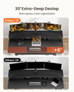 ErGear Electric Standing Desk with 4 Drawers, 48" x 30" Height Adjustable Desk with Storage, C-Clamp Mount Compatible, Computer Home Office Table with Cable Management Tray, Black