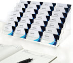 Acrylic Business Card Holder for Desk Multiple Business Card Holders 28 Slot 7 Tier Large Business Card Organizer Business Card Display Rack Clear Plastic Business Card Stand for Home Office