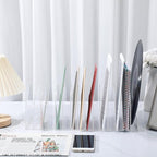 Ctosree Acrylic File Organizer for Desk Vertical 15 Compartments File Sorter Mail Organizer Desktop Countertop Folder Stand Racks for Office Home School Desk(Arch,Clear)