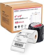 enKo Dymo 4XL Labels 4 x 6 1744907 Compatible for Dymo Labelwriter 4XL Shipping Label Thermal Printer (48 Rolls, 10,560 Labels)