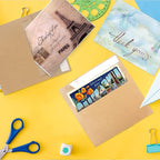 100 Packs A9 Kraft Envelopes, 5-3/4 x 8-3/4 for Invitations, Photos, Postcards, Greeting Cards, Mailings - Printable, Self-Sealing Wedding Envelopes (Brown)