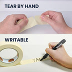 General Purpose Masking Tape Beige White 1.41 Inches x 60 Yards, Bulk Painters Tape for Painting, Labeling, DIY Arts Crafts, Home Office School Projects, 36 Rolls