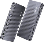 Docking Station Triple Monitor, 4K@60Hz (2 DP + 1 HDMI), 100W Laptop Charging, 10Gbps USB-C/A, Ethernet, Audio, SD, Plug & Play USB-C Dock for MacBook/Chrome/Dell/HP/Lenovo