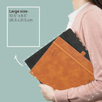 POPRUN Planner 2025-2026 Weekly Notebook (Large 8.5''x 10.5'') Academic Calendar (JUL.25 - JUN.26) Appointment Book with Monthly Tabs, Leather Soft Cover, Inner Pocket, 100 GSM - Cerulean Blue