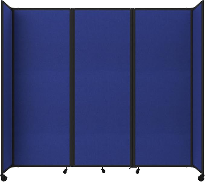 Versare Room Divider 360 Portable Wall Partition | Folding Panels | Large Freestanding Divider | Locking Wheels | Temporary Room Separator