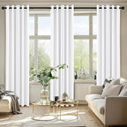 MIULEE Pure White Curtains for Bedroom Living Room 84 Inches Long 2 Panels, Thermal Insulated Room Darkening Drapes Grommet Top Solid Color Window Treatments W40 x L84 Inch