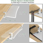 Extra Large Keyboard Tray Under Desk - Slide Out with Sturdy C-Clip Mount System, 31.5" (35.8" Including Clamps) x 11.8" Put-Out Keyboard Tray Computer Drawer for Ergonomic Typing, White