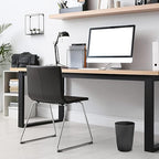 HOLDN’ STORAGE Small Trash Can - 1.58 Gallon Open Top Waste Bin, Compact Waste Can Perfect for Bathroom, Kitchen, Office, Dorm - Durable Garbage Can - Glossy Black