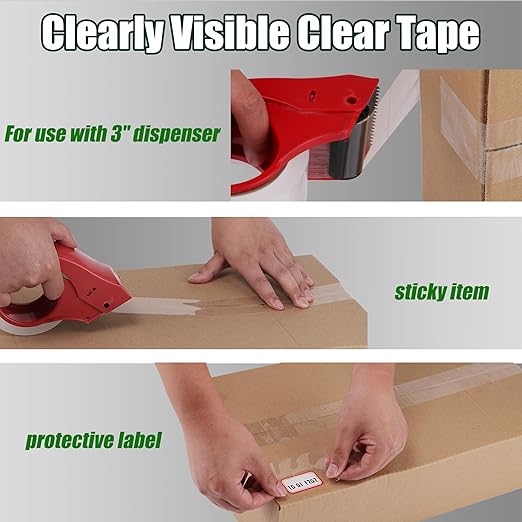 Lichamp Clear Packing Tape, 12 Rolls Heavy Duty Packaging Tape Refill for Moving Boxes, Mail Shipping Supplies, 1.88 inch x 55 Yard x 2.6 mil, A212TP