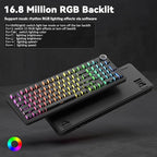 AULA F99 Pro Wireless Mechanical Keyboard-Silent Version,BT5.0/2.4GHz/USB-C Hot Swappable Custom Keyboard,Gasket Structure,Pre-lubed Linear Switches RGB Backlit Computer Gaming Keyboards,Black