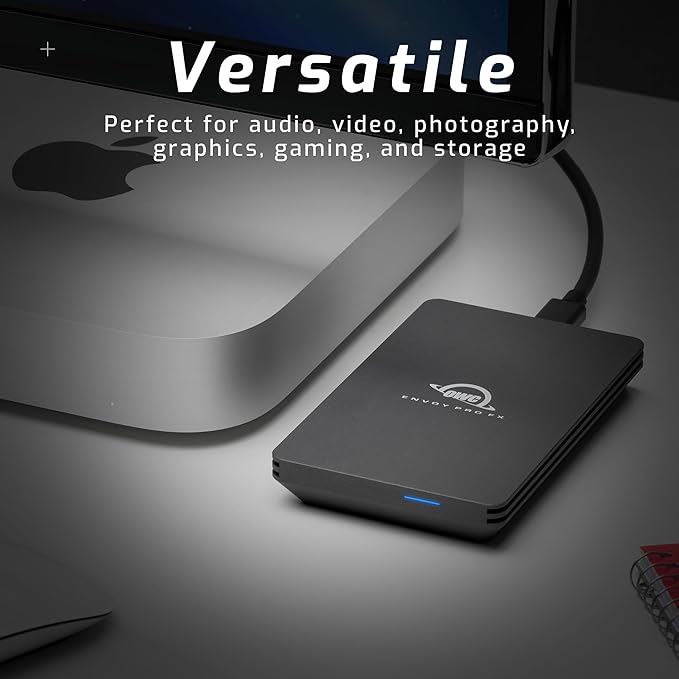 OWC 480GB Envoy Pro FX Portable Rugged External NVMe M.2 SSD Drive Thunderbolt 3, USB3.2 USB-C, up to 2800MB/s speeds, Drop/Shock Resistant Compatible with Mac and PC