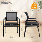 Desk Chair No Wheels with Adjustable Mesh Backrest, Arm Chair with Ergonomic Lumbar Support and Thickened Seats Cushion, Waiting Room Chairs for Office School Church Guest Reception