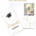 PINKEESEA Graduation Cards 2025 Money Holder Cards - 10 Pack - Gift Card Holder with Kraft Envelopes with Stickers - Bulk Grad Cards(Congrats)