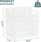 Marbrasse 5 Tier Paper Organizer with 3 Pen Holders, Mesh Desk File Organizer with Handle, Paper Sorter Desk Organizer for Home Office Supplies(White)