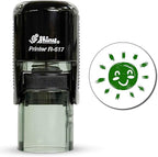 Shiny Sun Teacher Stamp, Round Self Inking Stamp for Classroom, Green Ink