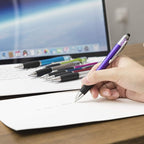 MiSiBao Stylus Pens for Touch Screens Ballpoint Pens Black Ink 1.0mm Medium Point with Crystals and Comfort Grip (8 Count+3 Refills)