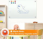 H-Qprobd Glass White Board for Wall Dry Erase Board 36" x 24" (2pcs) Magnetic Presentation Whiteboard for Home, Office and School