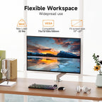 Suptek Single Monitor Mount Stand,Gas Spring Monitor Arm Desk Mount Fully Adjustable for 17 20 22 23 24 26 27 inch Monitors Weight Capacity up to 13.2 lbs (Silver)