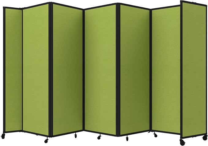 Versare Room Divider 360 Portable Wall Partition | Folding Panels | Large Freestanding Divider | Locking Wheels | Temporary Room Separator