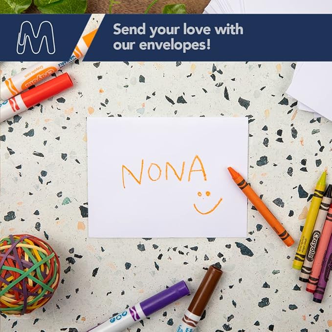 MOS A1 Invitation Envelopes – 3-5/8" x 5-1/8" White Mailing Envelopes Self Seal (500 Count) – 120GSM/ 32LB Bond Heavy Duty – Gift Card, Business, Wedding, Card