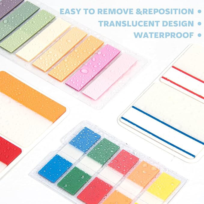 ZTML MS 1400 Pieces Tabs, Morandi Sticky Tabs, Page Markers, Page Tabs for Binders, Colored Book Tabs for Annotating Books, Reading Notes and Classify Files, 26 Sets Book Sticky Tabs for Notebooks