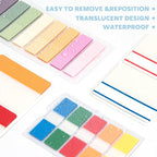 ZTML MS 1400 Pieces Tabs, Morandi Sticky Tabs, Page Markers, Page Tabs for Binders, Colored Book Tabs for Annotating Books, Reading Notes and Classify Files, 26 Sets Book Sticky Tabs for Notebooks