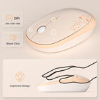 MOFII Wireless Keyboard and Mouse Combo, Cute Full Size Retro Typewriter Keyboard and Wireless Mouse, 2.4GHz Set for PC/Desktop/Laptop/Windows (Yellow Colorful)