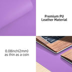 Aothia Leather Desk Pad Protector, Mouse Pad, Office Desk Mat, Non-Slip PU Leather Desk Blotter, Laptop Desk Pad, Waterproof Desk Writing Pad for Office and Home (31.5" x 15.7", Iris Violet)