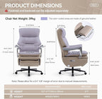 Dual Motor Electric Genuine Leather Executive Office Chair with Foot Rest, Comfortable Reclining Office Chair with Massage, Big and Tall High Back Comfy Ergonomic Home Office Desk Chairs 400lbs, Khaki