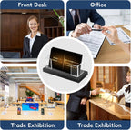 Acrylic Business Card Holder for Desk, Clear Business Card Display Stand with Black Base for Desk -2-Piece Gift Card Organizer for Office Desktop, Conferences, and Exhibition Receptions