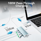 USB C to USB C Hub 10Gbps, 3 USB 3.2 Gen 2 Ports, 4K@60Hz HDMI, 100W PD, 3 USB 3.0 Ports, USBC Splitter Multiport Adapter for MacBook Pro/Air, iMac, iPad Pro, iPhone 15 (Not Support Type-C Monitor)