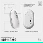 Logitech POP ICON Combo, Bluetooth Keyboard and Mouse Combo, Comfortable Typing, programmable Keys and Buttons, Quiet clicks, Easy-Switch up to 3 Devices - Off-White