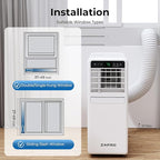 10,000 BTU Portable Air Conditioner, 3-IN-1 Smart AC Unit with Fan/Dehumidifier/Drainage-free Cooling, APP/Voice/Remote/Touch, 47 dB, Sleep Mode, Window Installation Kit, 24H Timer for Home/Office