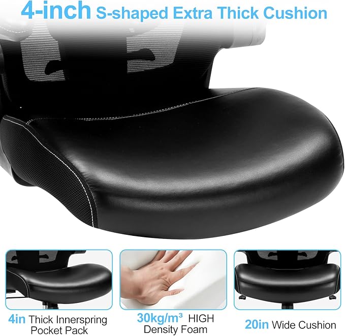 Office Chair, Ergonomic Desk Chair with Adjustable Lumbar Support, High Back Mesh Computer Chair with Heavy Duty Metal Base, Executive Chair for Home Office