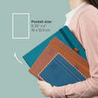 POPRUN Pocket Planner 2025-2026 (Purse Size 4'' x 6.25'') Academic Small Calendar (July 2025 - June 2026) with Hourly Time Slots, 100GSM Thick Papers, Leather Soft Cover - Pink