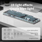 EWEADN TK950 Typewriter Keyboard Wireless Mechanical Keyboard, 104 Keys Aesthetic Typewriter Keyboards with Blue Backlit, Anti-Ghosting, Blue Switch Bluetooth/2.4GHz/Wired Cute keyboards-Black