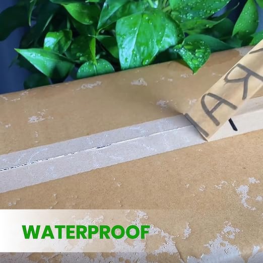 ADHES Kraft Paper Tape, 2 Inch x 60 Yards x 18 Rolls, Biodegradable Paper Packing Tape Writable & Uncoated Brown Shipping Tape for Shipping, Moving, Sealing