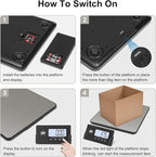 QP Shipping Scale, 440 lb/0.35 oz High Accuracy Digital Postal Scale, Postage Scale, Wireless LCD Display, Hold/Tare Function, Lightweight Scale for Packages/Luggage/Pet, Battery & AC Adapter Included