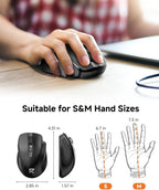 Redragon BM-4092 Wireless Mouse, 5 Level 4000DPI, 18 Months Battery, 2.4GHz Cordless, Portable Optical Computer Mouse for Laptop, PC, Chromebook, Windows, Mac, for Small Hand