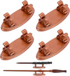 4PCS Resin Pen Holders Wizard Magic Wand Display Stands Mini Holders for Pencil Desk Decor Collection, 2.8'' L×1.1'' W× 0.9'' H, Rosegold