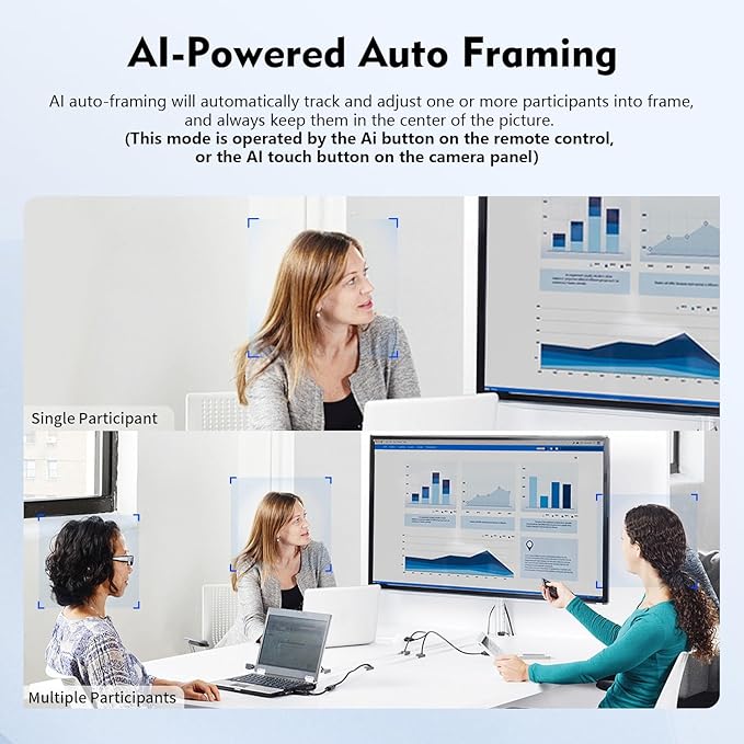 TOALLIN 4K Webcam with Microphone and Speaker, All-in-One Video Conferencing Camera, USB Video Bar, AI Auto-Framing & Speaker-Tracking, Conference Room Web Camera for Laptop, Meetings, Video Calls