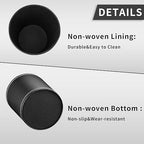 Pu Leather Trash Can, 2.6 Gallon Black Bathroom Trash Can, Small Office Garbage Can Wastebasket for Bedroom, Kitchen, Round Trash Bin Decorative Under-Sink/Desk/Home Easy to Clean