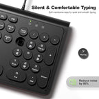 USB Wired Computer Keyboard with Backlit - Full Size Office Keyboard with Number Pad, Caps Indicators, Foldable Stands, for PC Laptop Desktop Windows 7 8 10 11 (Black)