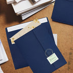 50 Pack 5x7 Envelopes - Self Seal for Invitations, Weddings, Photos & Greeting Cards (Navy Blue)