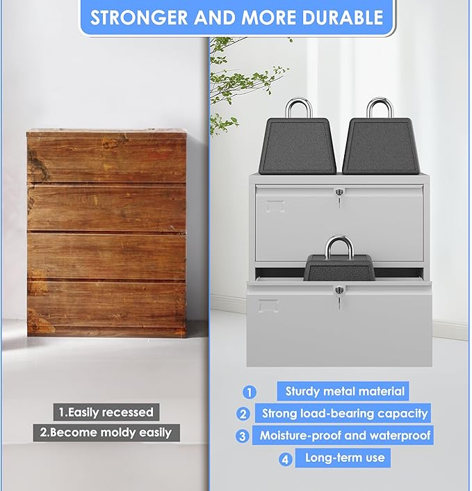 Metal 2 Drawer Lateral File Cabinet with 2 Lock - Wide Filing Cabinet for Letter/Legal/F4/A4 Hanging Files - Includes Business Card Holder,Home Office School Storage,White