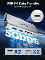 MCY USB C Hub,Laptop Docking Station Dual Monitor Single 8K,2x4K@60Hz,10 in 1 Type-C Multiport Adapter with 2 HDMI,PD100W,Extender Splitter,Card Reader,Ethernet Dock for Mac/Dell/HP/Surface/Steam Deck